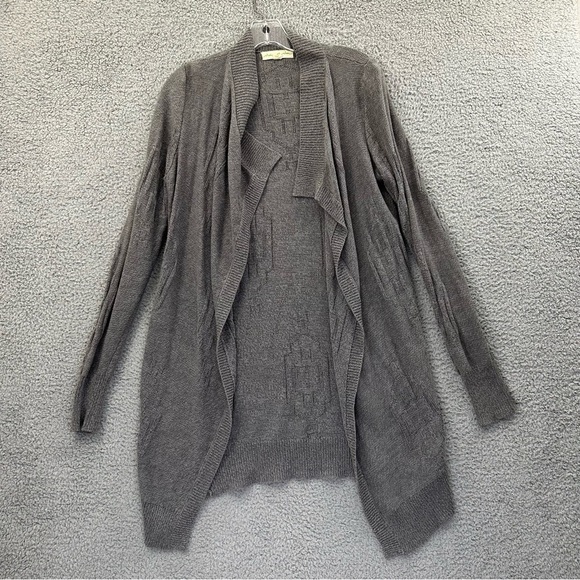 Staring At Stars Long Sleeve Open Front Draped Cardigan Gray Knit Women's Medium - Picture 1 of 8